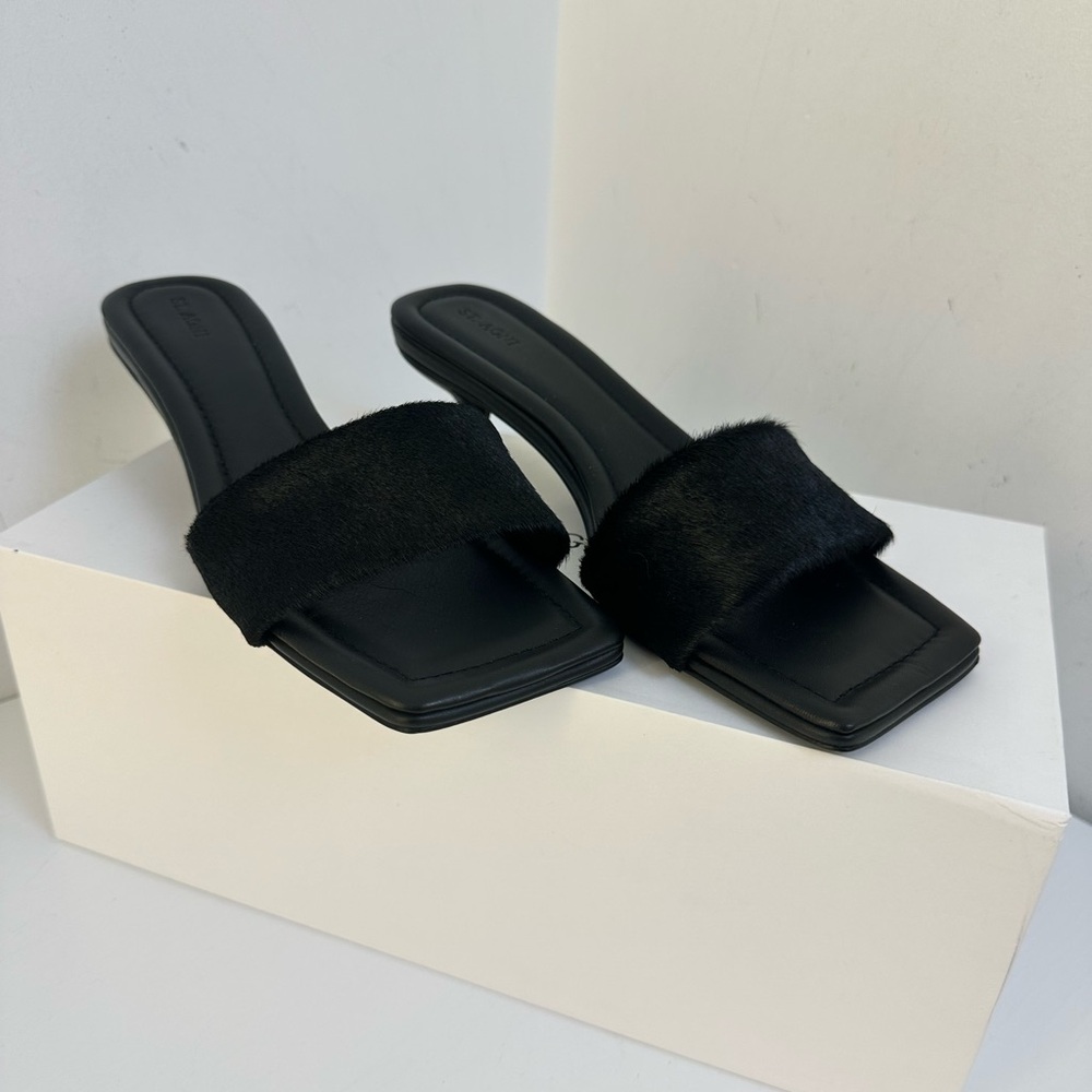 St. Agni Pony Hair Heel Black